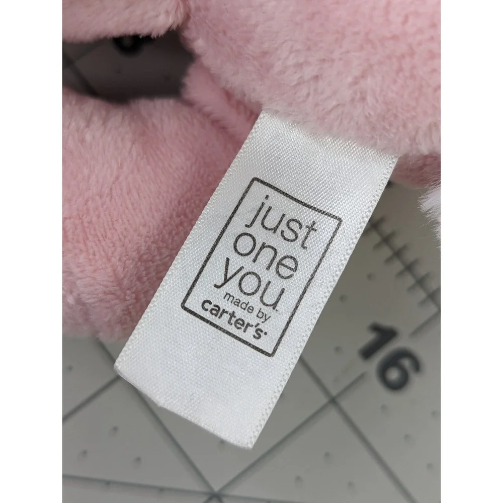 Carters Pink Rabbit Plush 10 Inch Rattle‎ Just One You Stuffed Animal Toy